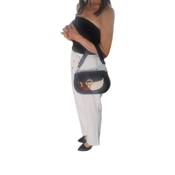 Genuine Charlie Leather “Adeluccina”  Black Leather with Fur Handbag-NWT - Picture 14 of 14